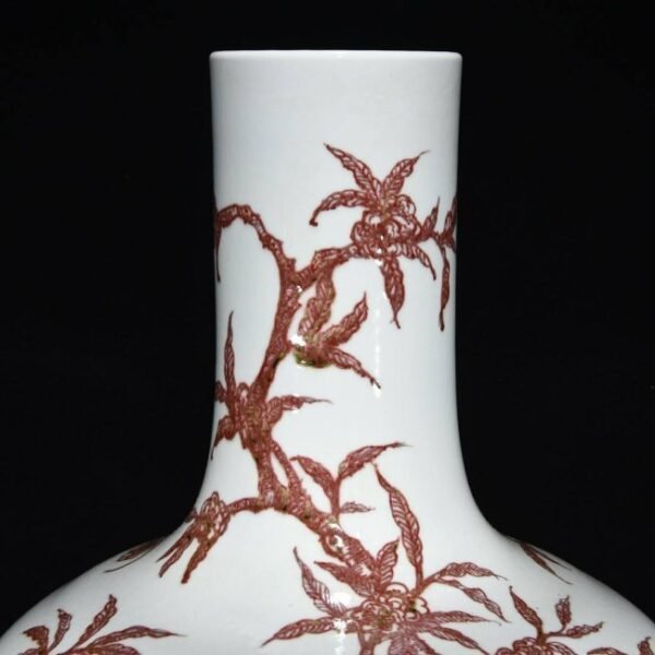 Qing Kangxi underglaze red longevity pattern celestial globe vase - Image 6
