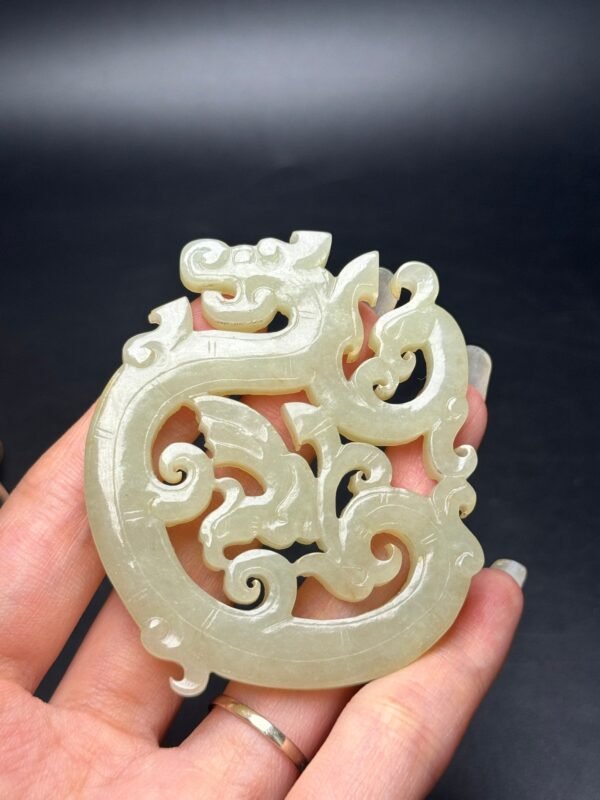 Hetian Jade Dragon and Phoenix Jade Pendant, dragon and phoenix are auspicious, auspicious - Image 2