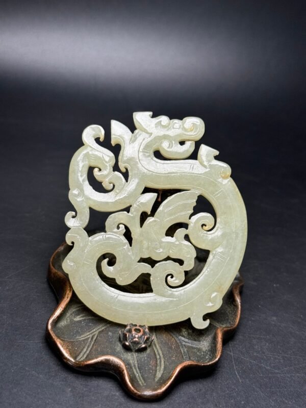 Hetian Jade Dragon and Phoenix Jade Pendant, dragon and phoenix are auspicious, auspicious - Image 4