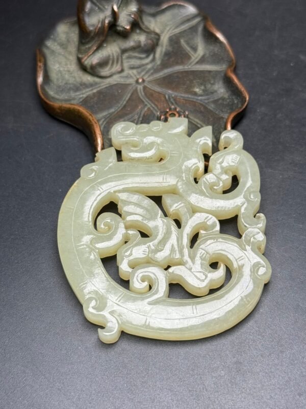 Hetian Jade Dragon and Phoenix Jade Pendant, dragon and phoenix are auspicious, auspicious - Image 5