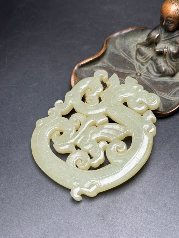 Hetian Jade Dragon and Phoenix Jade Pendant, dragon and phoenix are auspicious, auspicious - Image 8