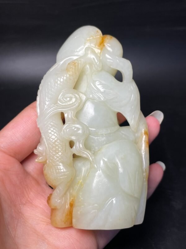 Hetian jade Ming and Qing dynasty jade pieces, subduing dragon arhat