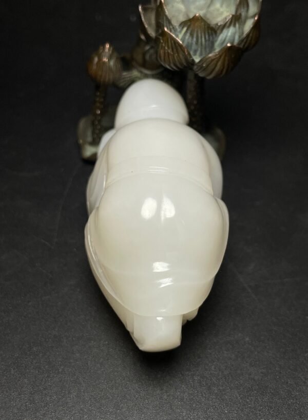 Hetian jade Ming and Qing dynasty hand-held ornaments, small heavenly officials - Image 9