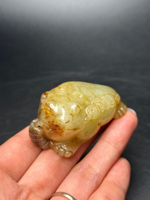 Hetian jade piece, Golden Toad, Lucky Money, Wealth and Treasure, Full shape