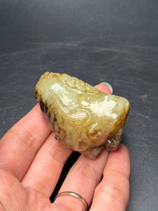 Hetian jade piece, Golden Toad, Lucky Money, Wealth and Treasure, Full shape - Image 5