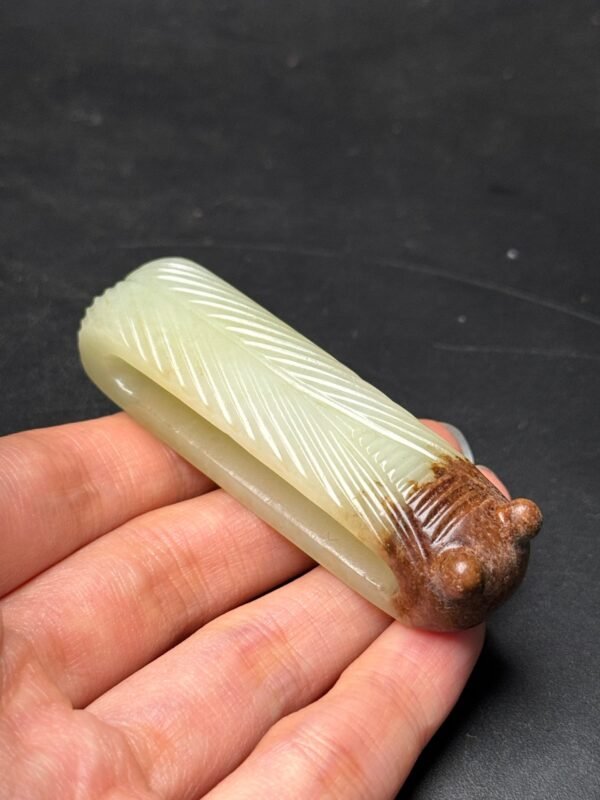 Hetian jade cicada belt buckle, rich and prosperous, good luck, exquisite and unique shape - Image 3