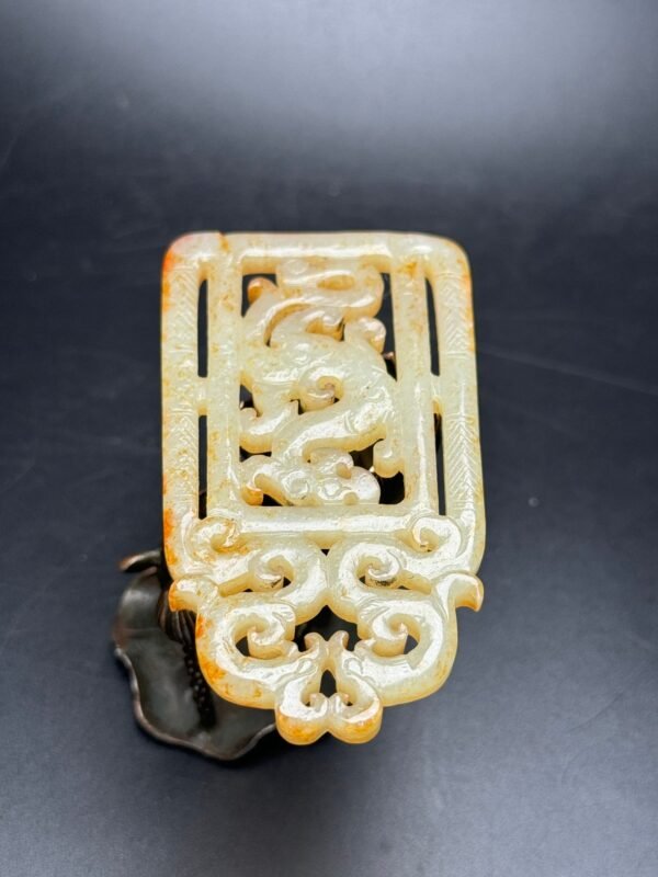 Hetian jade ancient jade bi, dragon and phoenix, auspicious, good luck, exquisite shape - Image 3