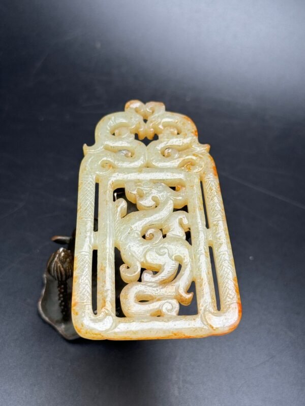 Hetian jade ancient jade bi, dragon and phoenix, auspicious, good luck, exquisite shape - Image 4