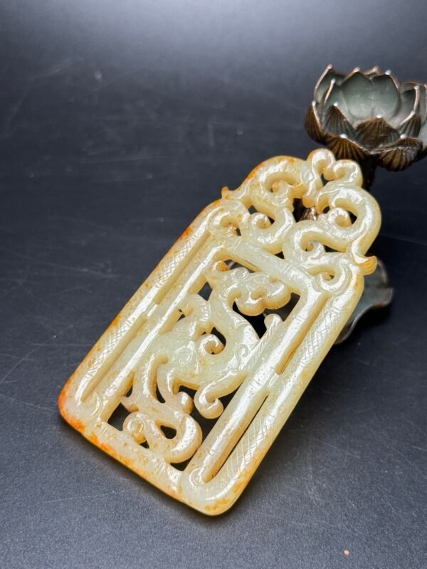 Hetian jade ancient jade bi, dragon and phoenix, auspicious, good luck, exquisite shape - Image 5