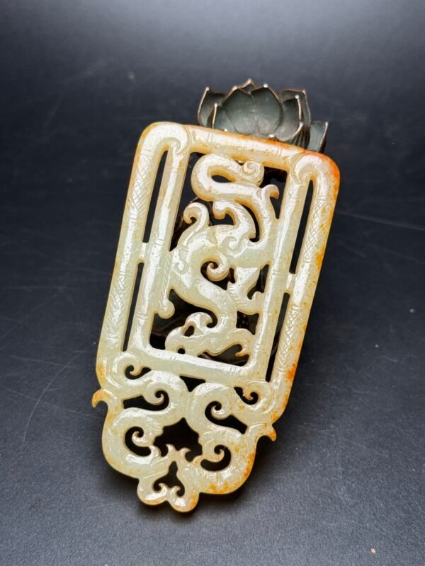 Hetian jade ancient jade bi, dragon and phoenix, auspicious, good luck, exquisite shape - Image 6