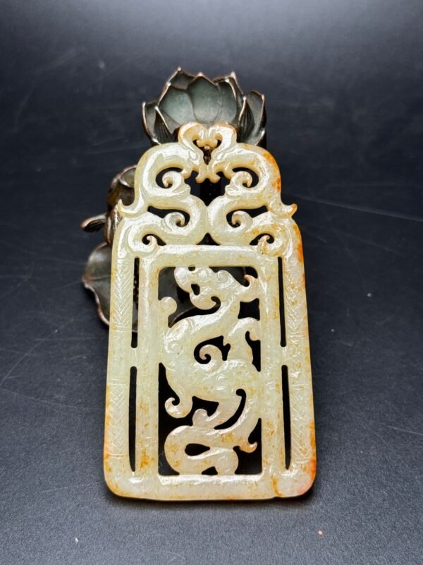 Hetian jade ancient jade bi, dragon and phoenix, auspicious, good luck, exquisite shape - Image 7
