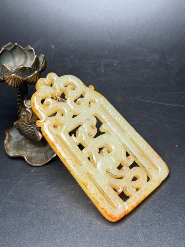 Hetian jade ancient jade bi, dragon and phoenix, auspicious, good luck, exquisite shape - Image 9
