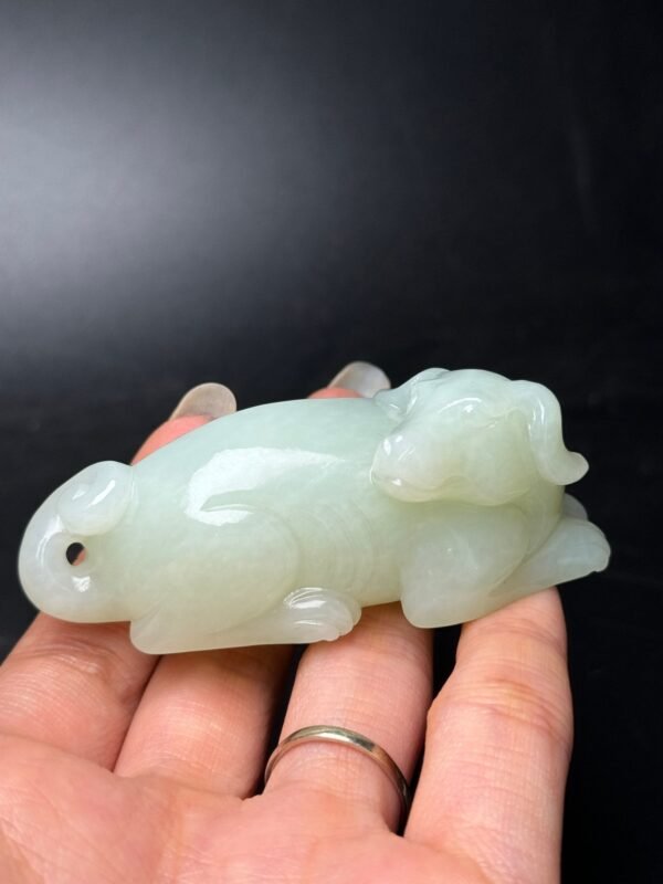 Hetian jade fortune dog hand-held ornament, which represents prosperity and wealth - Image 6