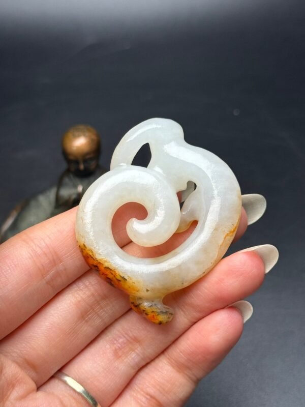 Hetian Jade Chilong Jade Pendant, Dragon Travels the World, Auspicious and Rich