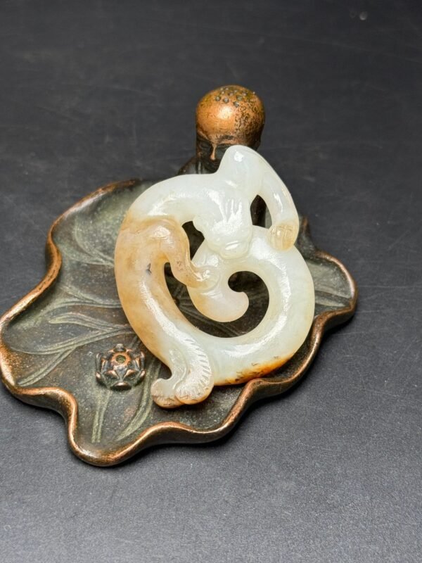 Hetian Jade Chilong Jade Pendant, Dragon Travels the World, Auspicious and Rich - Image 7