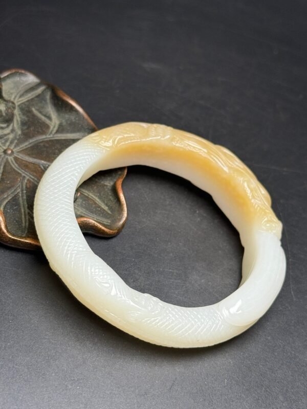 Hetian Jade Dragon Bracelet, Dragon Travels the World, Good Luck, Beautiful Bracelet Shape - Image 3