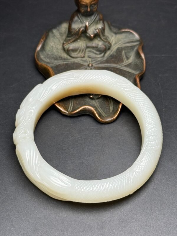 Hetian Jade Dragon Bracelet, Dragon Travels the World, Good Luck, Beautiful Bracelet Shape - Image 4