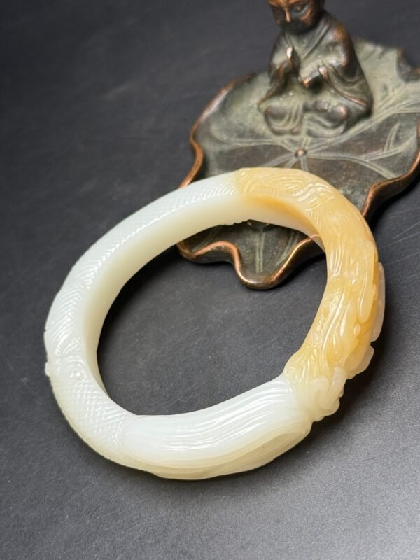 Hetian Jade Dragon Bracelet, Dragon Travels the World, Good Luck, Beautiful Bracelet Shape - Image 5
