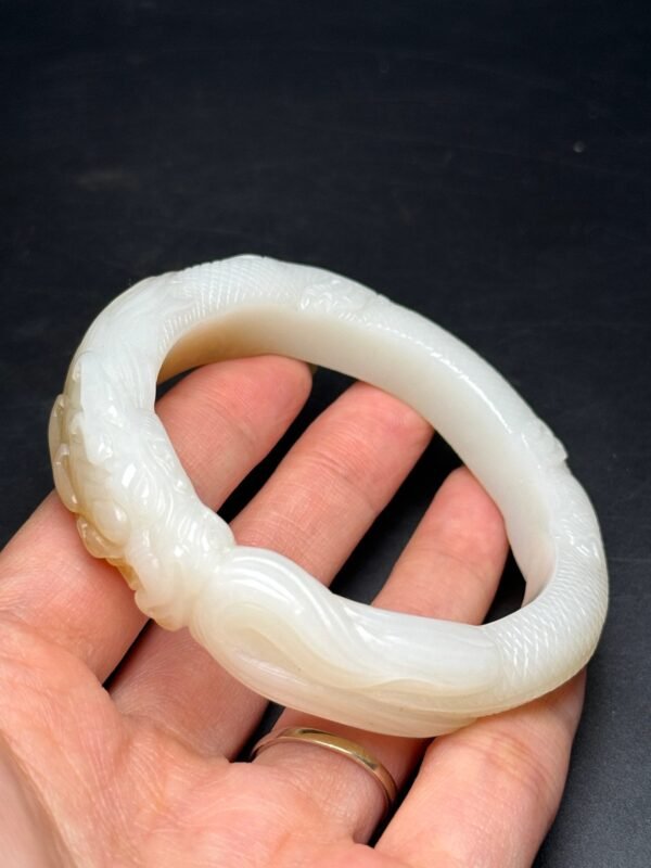 Hetian Jade Dragon Bracelet, Dragon Travels the World, Good Luck, Beautiful Bracelet Shape - Image 6