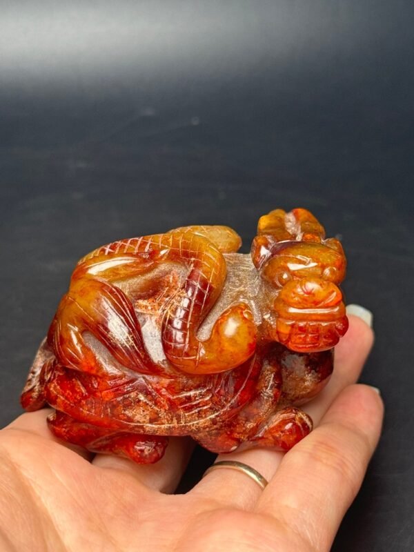 Hetian jade ancient jade dragon turtle, longevity and wealth, protection of peace - Image 2