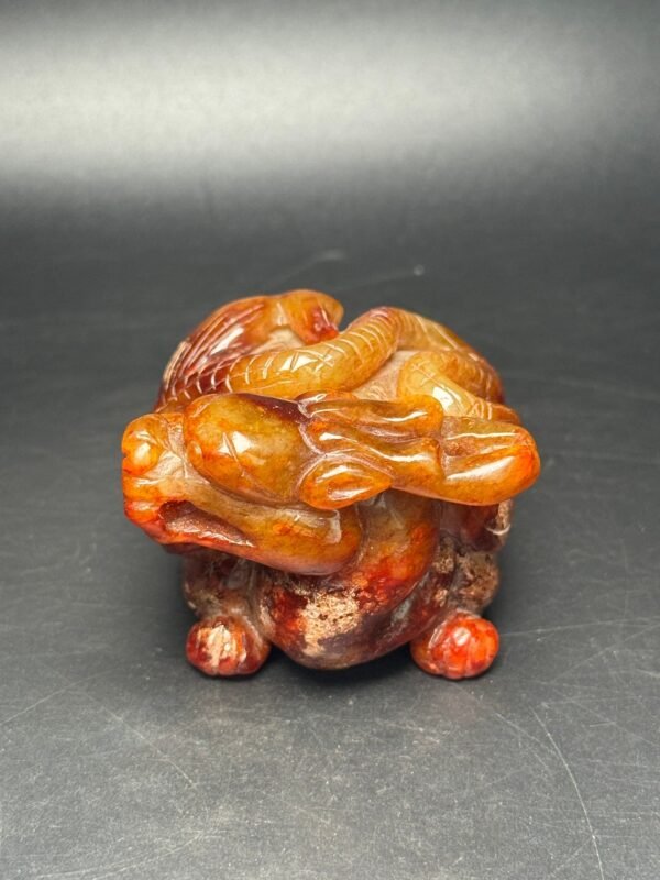 Hetian jade ancient jade dragon turtle, longevity and wealth, protection of peace - Image 3