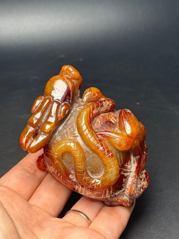 Hetian jade ancient jade dragon turtle, longevity and wealth, protection of peace - Image 6