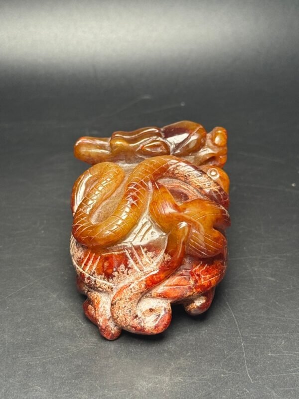 Hetian jade ancient jade dragon turtle, longevity and wealth, protection of peace - Image 7