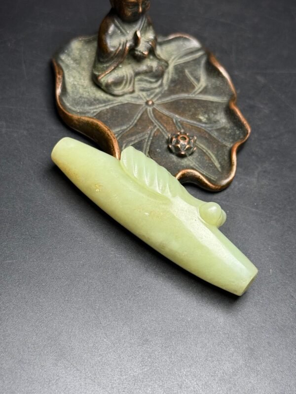 Hetian jade bridle, trumpet hole, carved jade cicada, rich and noble, exquisite shape - Image 4