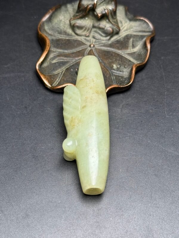 Hetian jade bridle, trumpet hole, carved jade cicada, rich and noble, exquisite shape - Image 9