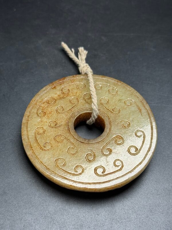 Hetian jade ancient jade bi, dragon and phoenix, auspicious - Image 3