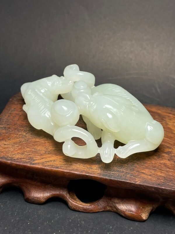 Hetian jade Ming and Qing dynasty jade pieces, prosperous dog, prosperous people - Image 3