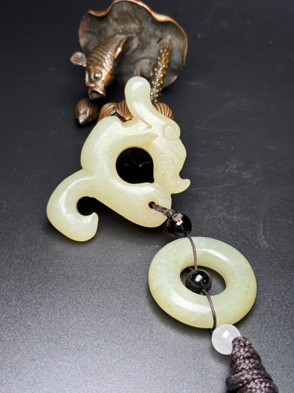 Hetian jade accessories, carved jade pig dragon, the first dragon in China - Image 9
