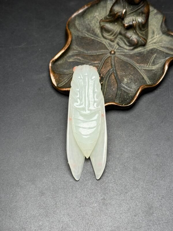 Hetian jade cicada, endless life, rich and noble, sharp knife skills, gold thread - Image 9