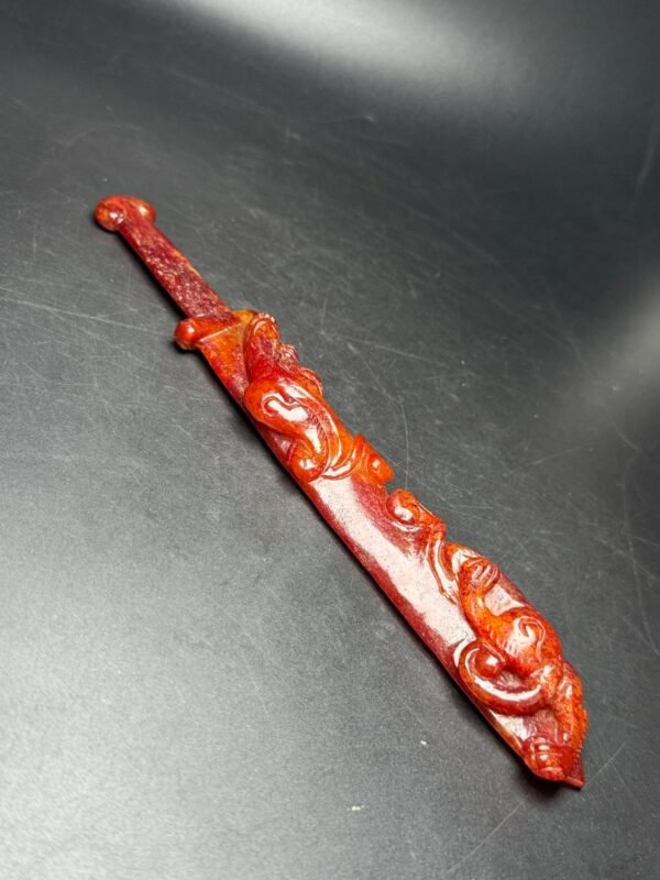 Hetian Jade Chilong Jade Knife, attracting wealth and fortune, protecting peace - Image 2