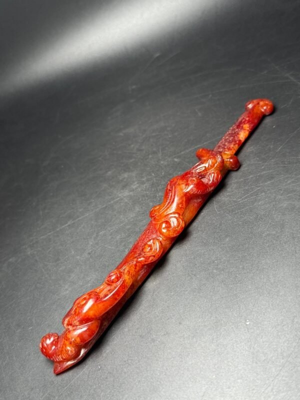 Hetian Jade Chilong Jade Knife, attracting wealth and fortune, protecting peace - Image 6