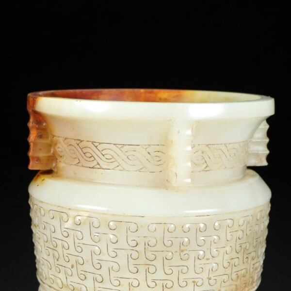 Hetian old jade Three-legged tripod Incense burner ornament - Image 3