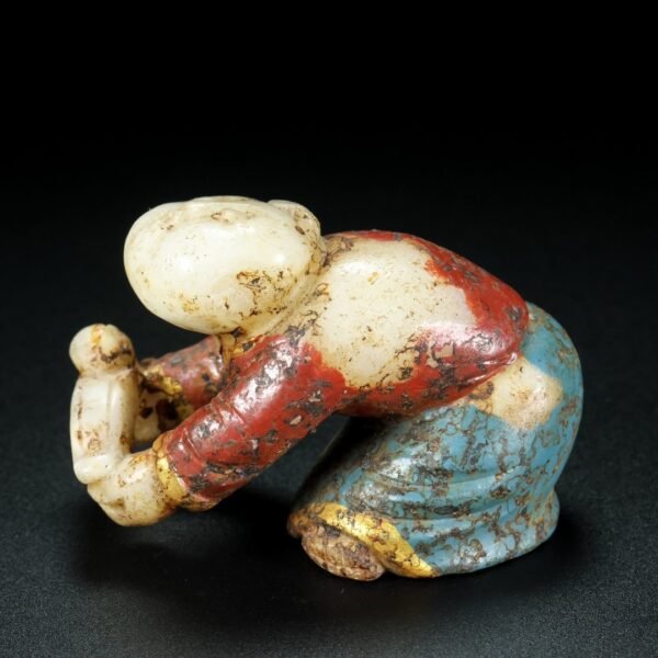 Hetian jade Tang people, fine carving - Image 2