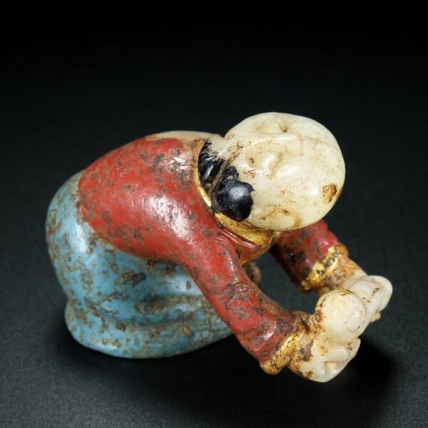 Hetian jade Tang people, fine carving - Image 7