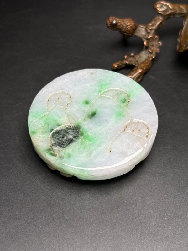 Exquisite old pit jadeite! Carved landscape - Image 5