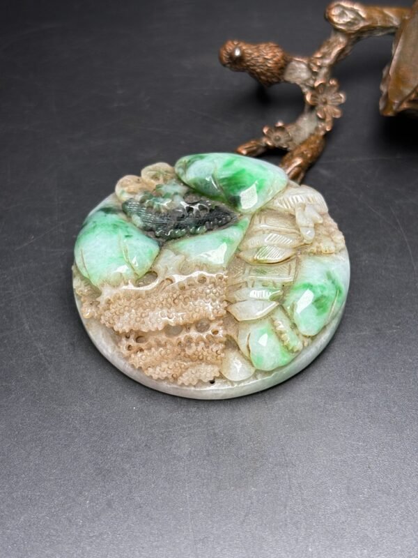 Exquisite old pit jadeite! Carved landscape - Image 6