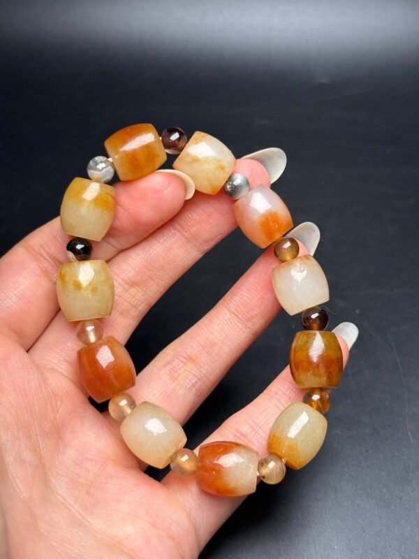 Exquisite Hetian jade small tube beads