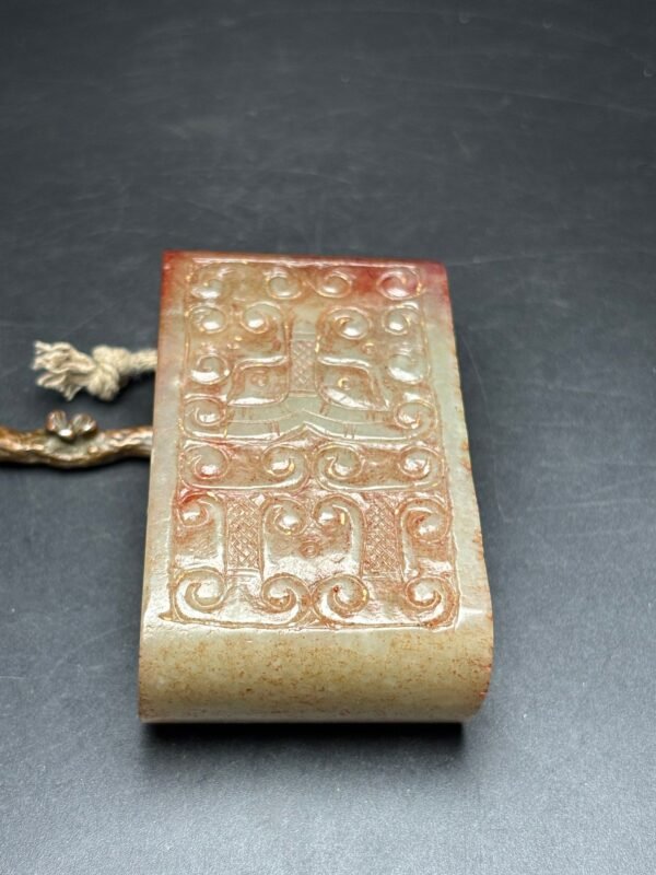 Exquisite Hetian jade belt buckle with gluttonous pattern - Image 7