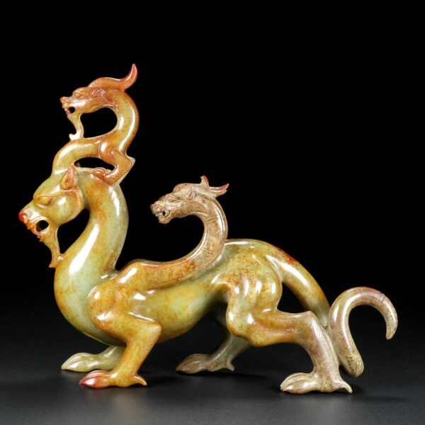 Old collection of Hetian jade beasts. The skin of this collection is thick and natural - Image 9