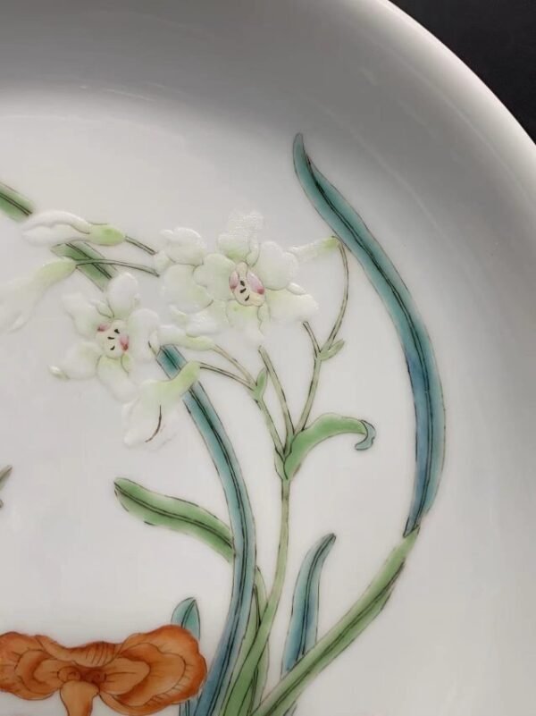 Qing Yongzheng pastel flower plate - Image 5
