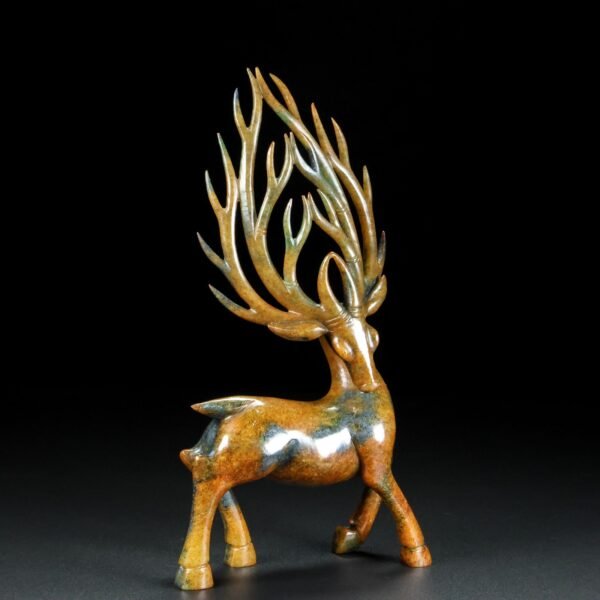 Old Hetian Jade Deer. This collection has a thick and natural skin, delicate and warm jade - Image 6
