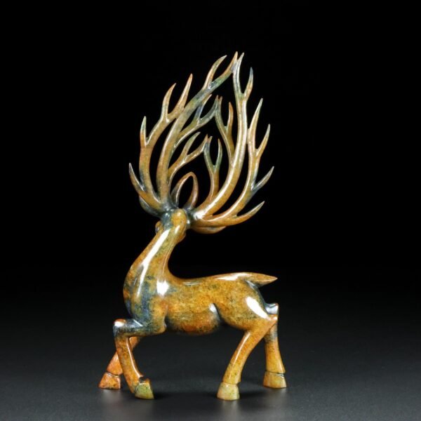 Old Hetian Jade Deer. This collection has a thick and natural skin, delicate and warm jade - Image 2
