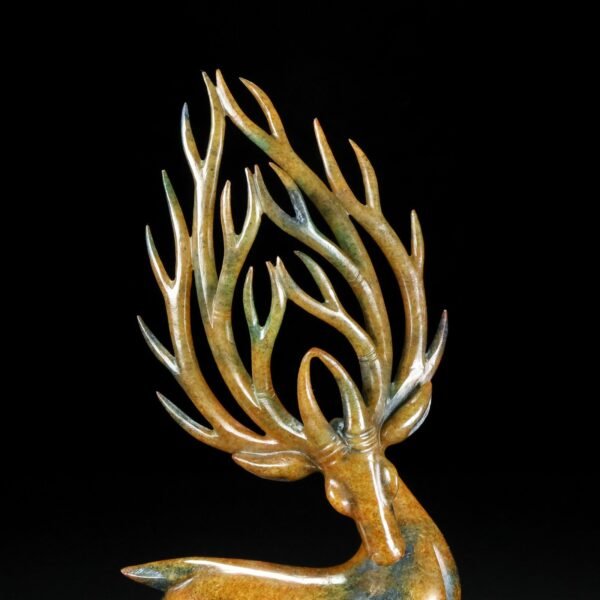 Old Hetian Jade Deer. This collection has a thick and natural skin, delicate and warm jade - Image 5