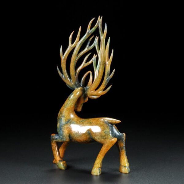 Old Hetian Jade Deer. This collection has a thick and natural skin, delicate and warm jade - Image 3