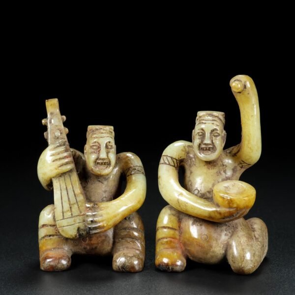 Old Hetian jade figurines. The skin of this collection is thick and natural - Image 2