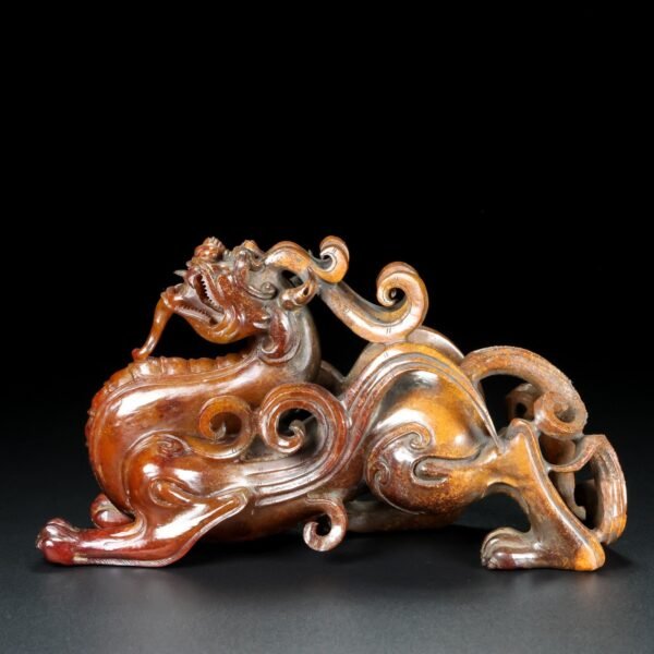 Old Hetian jade beast. This collection has a thick and natural skin - Image 3
